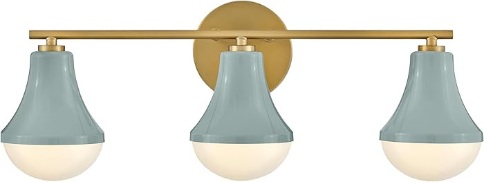 Lark Haddie 85513SF Modern Three-Light Bath Vanity - Fixture Mounts Up or Down, Shades Secured in... | Amazon (US)
