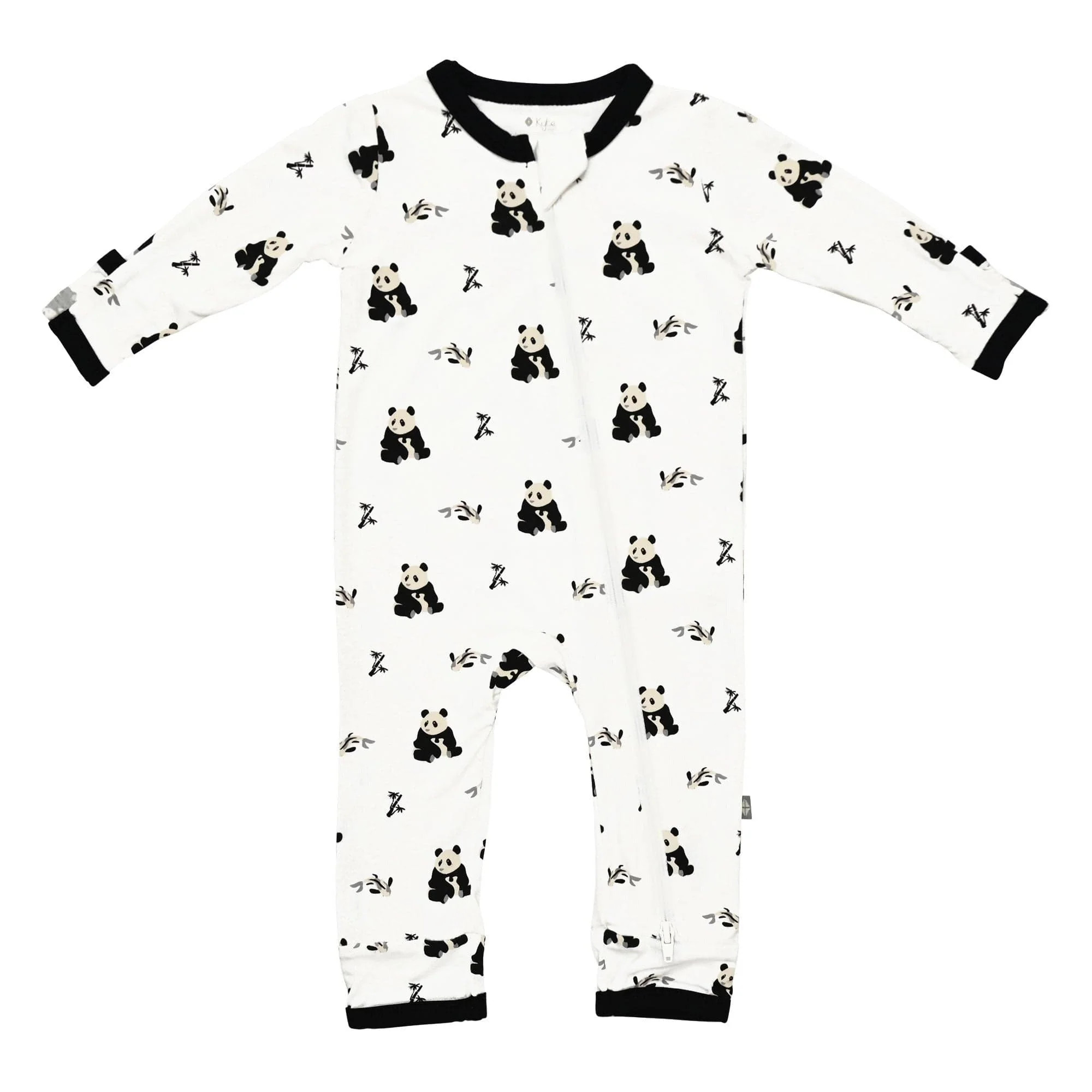 Zippered Romper in Black and White Zen | Kyte BABY