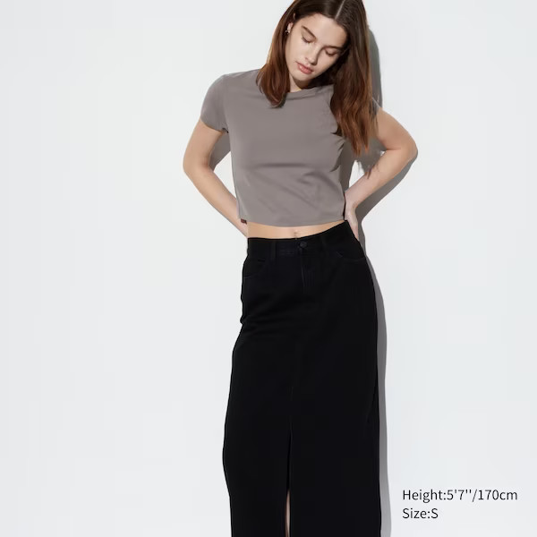 Ultra Stretch AIRism Cropped T-Shirt | UNIQLO (US)