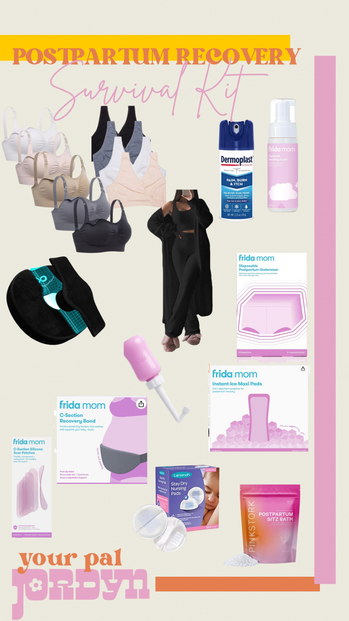 POSTPARTUM RECOVERY SURVIVAL KITS: items to help recover from having a new baby and delivery!