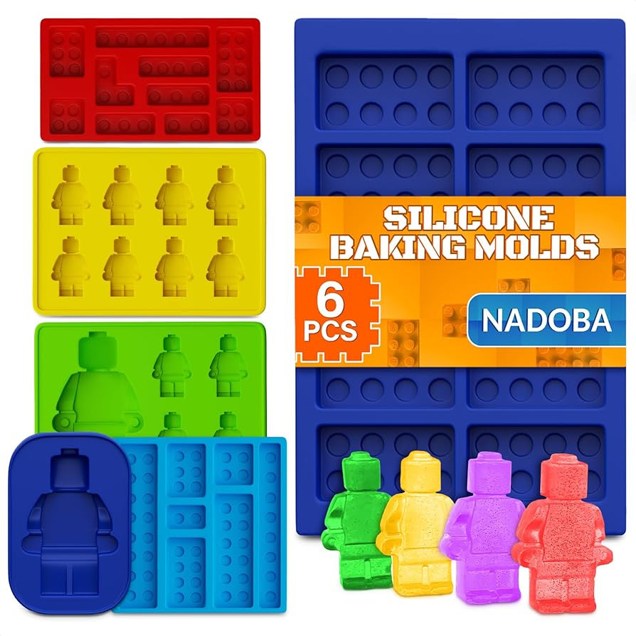 6 Pcs Silicone Molds for Chocolate – Fun Robot & Brick Non-Stick Shapes, Heat-Resistant, Easy t... | Amazon (US)