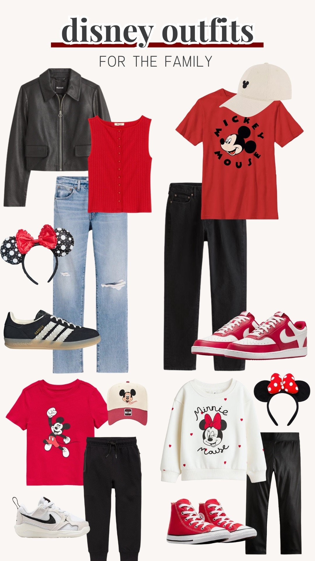 Disney outfits for the family! 


Kids, adults, women’s mens, fashion, girls, boys, Mickey house, Minnie Mouse, red, black, edgy, Disney world, Disney land, matching outfits 

#LTKFamily #LTKTravel #LTKKids