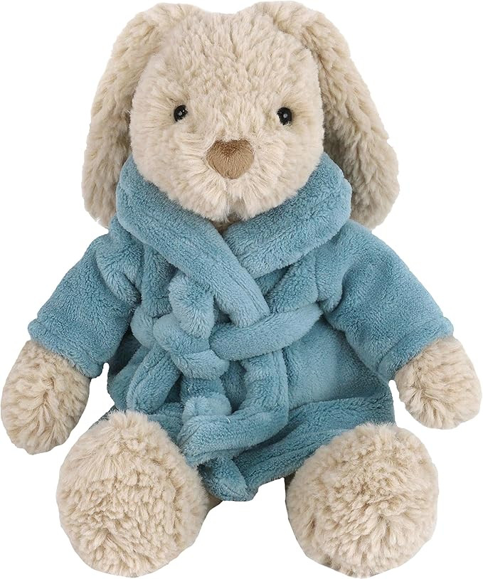 MON AMI Harlow Bathtime Bunny Plushie for Toddlers | 14 Inch Soft Bunny Stuffed Animal in Blue Ve... | Amazon (US)