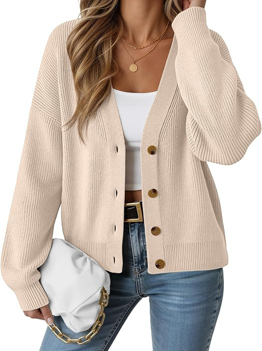 Long Sleeve Open Front, V Neck Button Down Clothing, Casual Work Clothes, Early Winter Fashion, V... | Amazon (US)