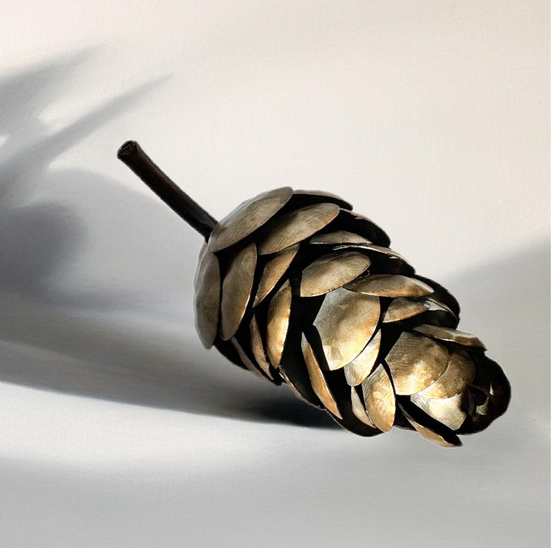 Vintage Handcrafted Metal Pinecone Decor | Rustic Tabletop Accent - Etsy | Etsy (US)