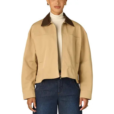 Wit & Wisdom Contrast Collar Peplum Jacket in Forest Moss at Nordstrom, Size Large | Nordstrom