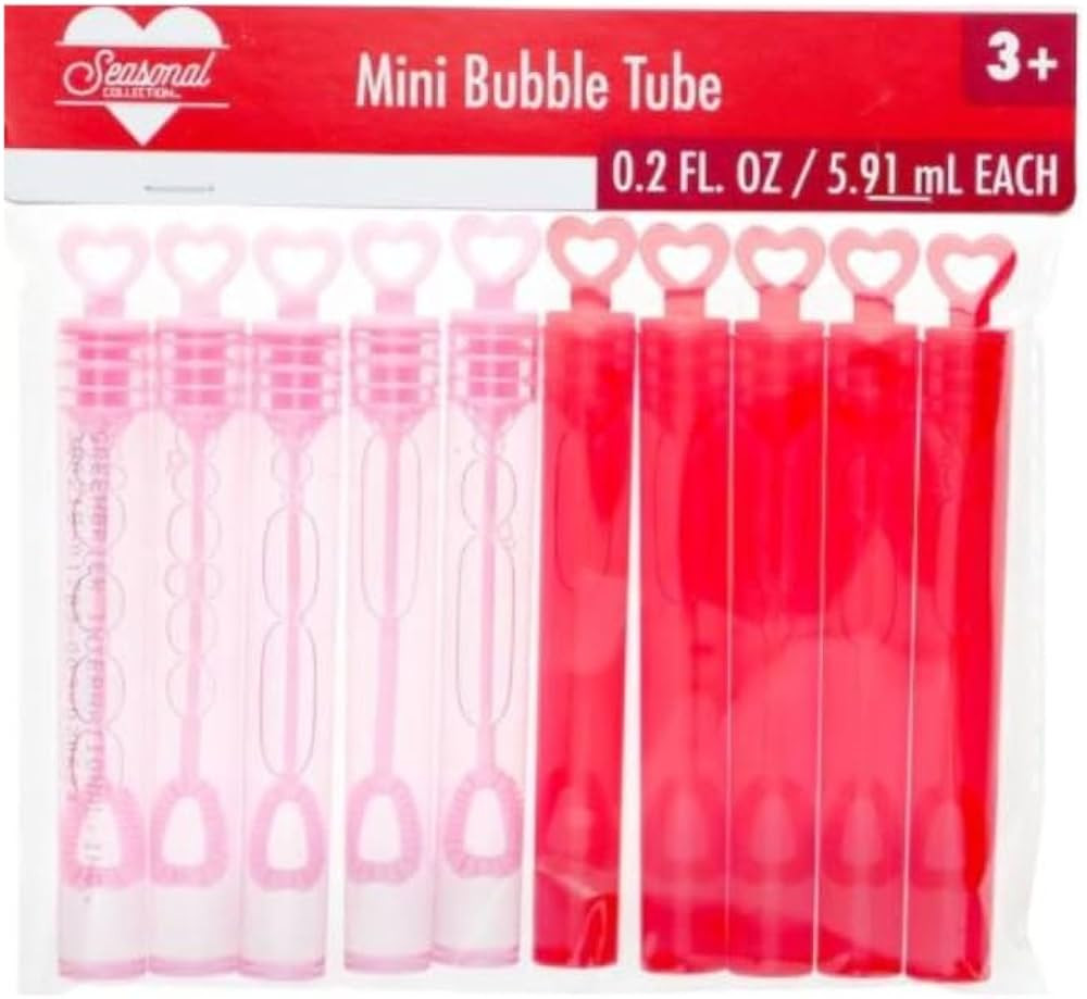 10 Piece Valentine's Day Mini Bubble Wands Party Favor Wedding Bridal Shower Celebrations Red Pin... | Amazon (US)