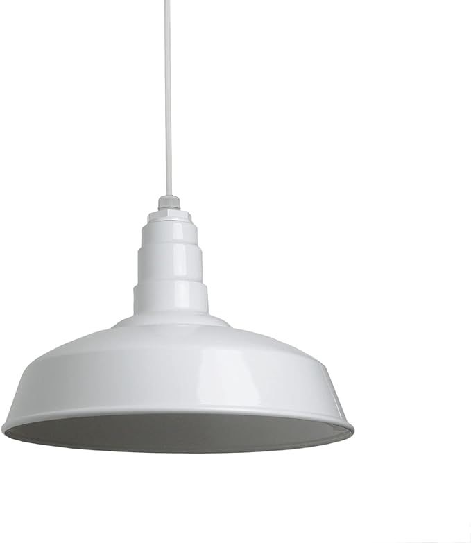 Steel Lighting Co. Carson Barn Light | Ceiling Mounted Pendant | 16 inch Dome | White Cord | Indu... | Amazon (US)