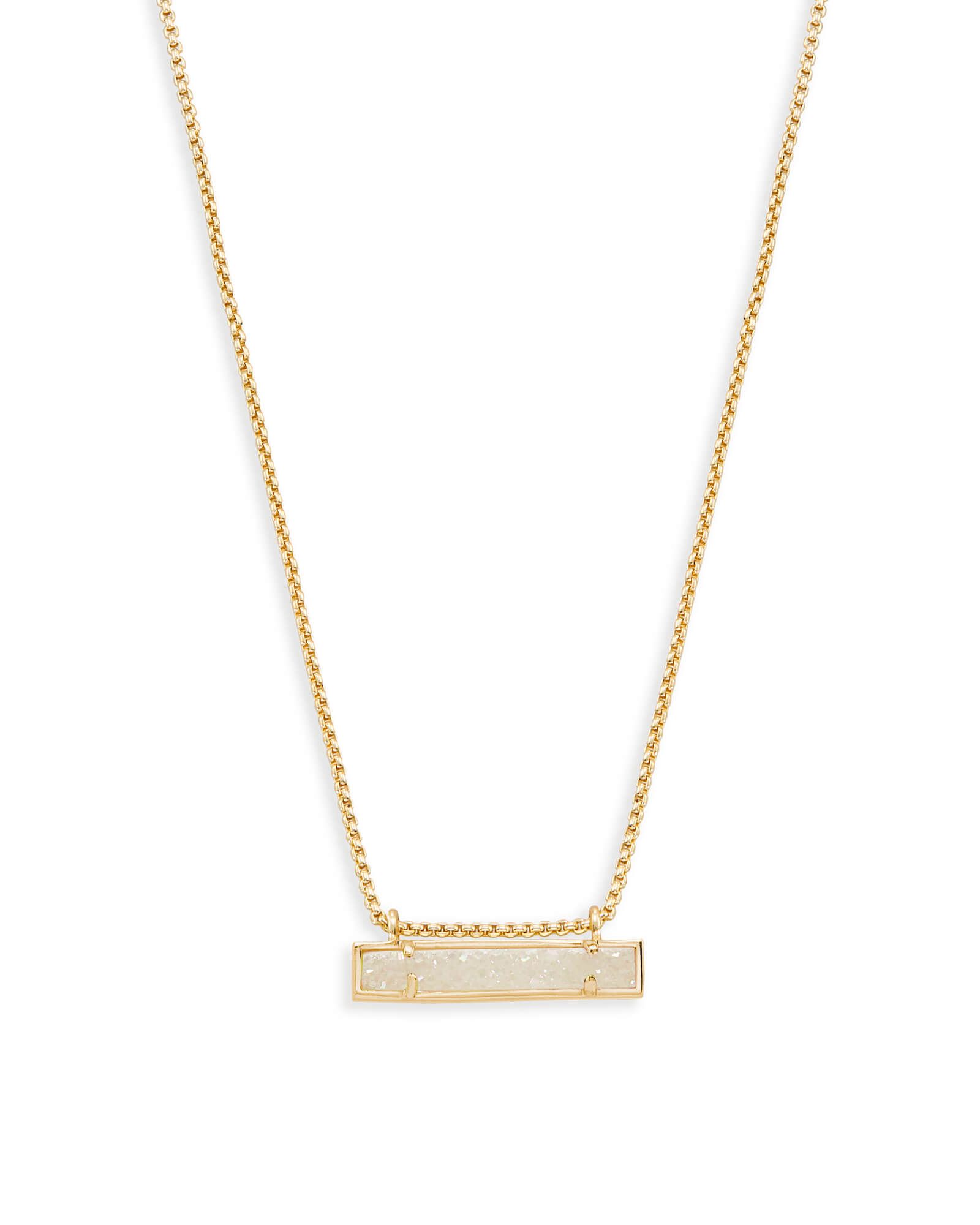 Leanor Gold Bar Pendant Necklace in Drusy | Kendra Scott | Kendra Scott
