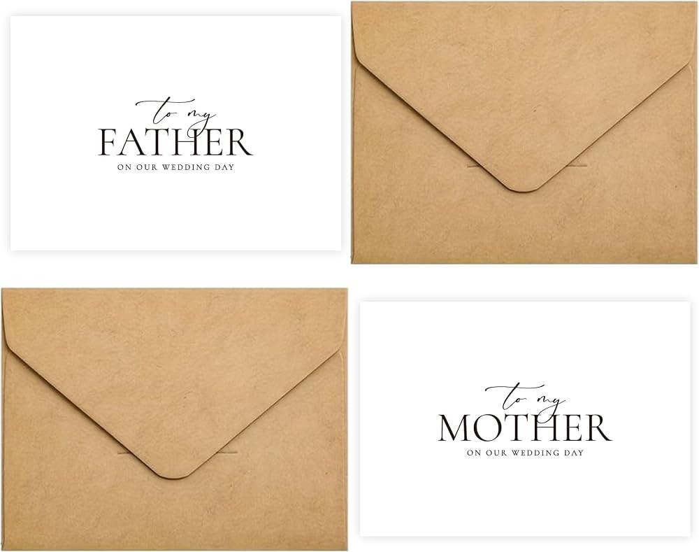 Set of 2 Wedding Day Card for Parents, Parents Of The Bride/Groom Gifts, To My Father On Our Wedd... | Amazon (US)