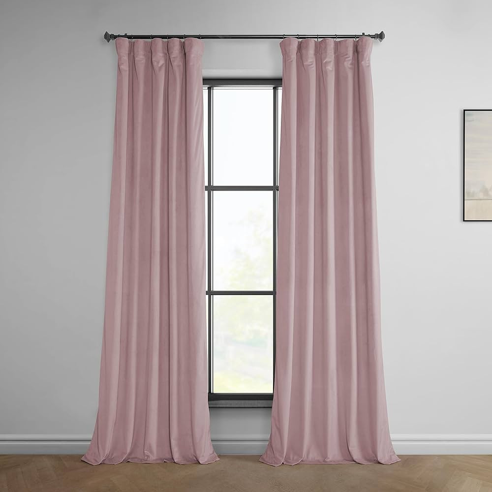 HPD Half Price Drapes VPYC-161207-84 Plush Velvet Curtain (1 Panel), 50 X 84, Ballet Pink | Amazon (US)