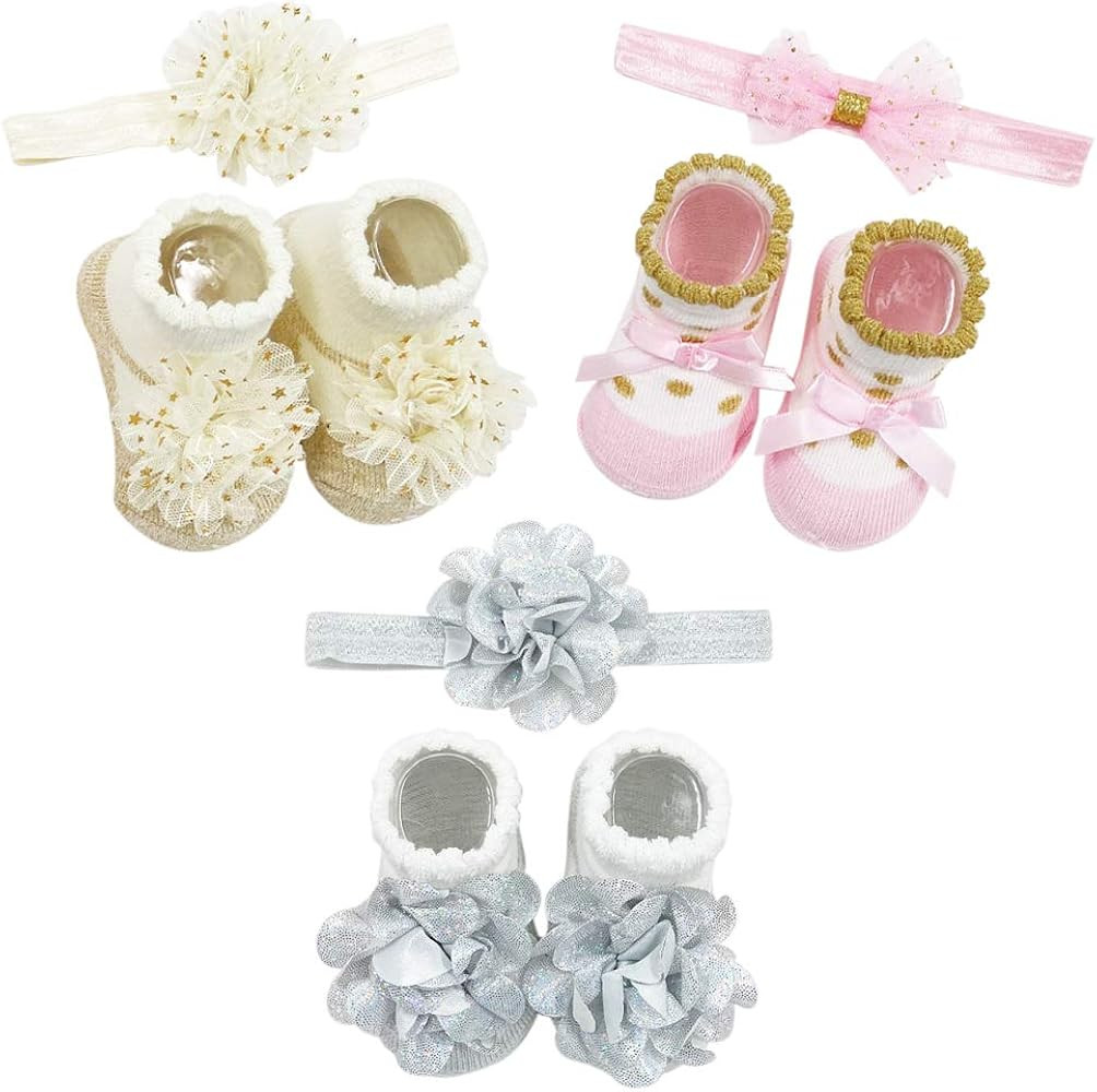 Baby Girl Socks and Headband Giftset | Amazon (US)