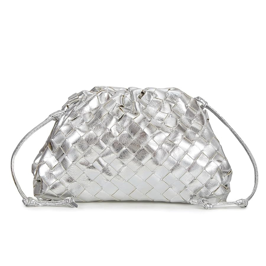 Woven Clutch Purse for Women Fashion Small Square Handbag Vintage Premium Bag PU Leather Handmade... | Amazon (US)