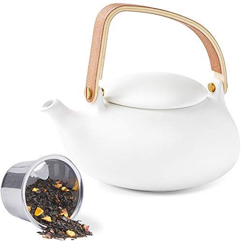 ZENS Teapot with Infuser,Matte Ceramic Japanese Tea Pot for Loose Leaf Tea, 27 Ounces Porcelain T... | Amazon (US)
