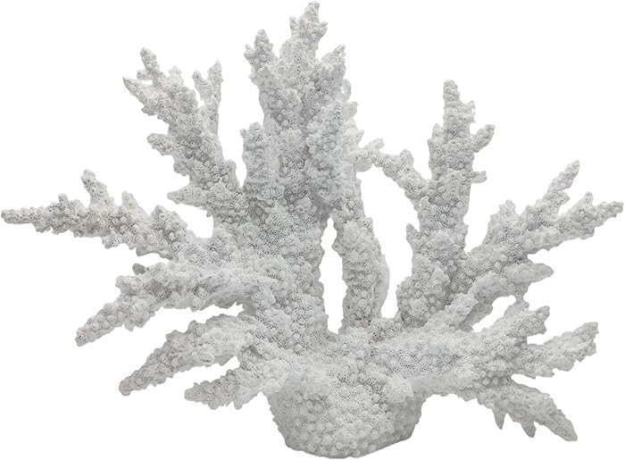 White Coastal Beach Coral Reef Decor Resin Statue - Faux Sea Coral Reef for Bathroom Shelf, Coffe... | Amazon (US)