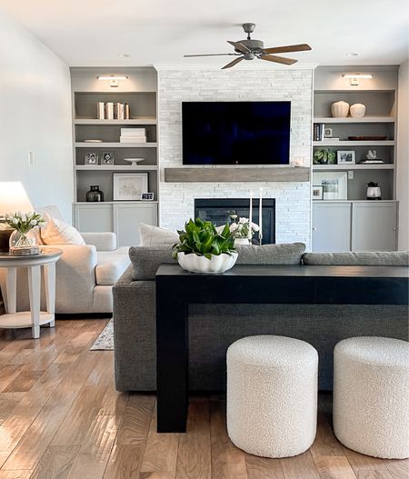 Clean modern living room decor idea

Built in shelves, black console table, cozy living room decor 

#LTKstyletip #LTKfamily #LTKhome