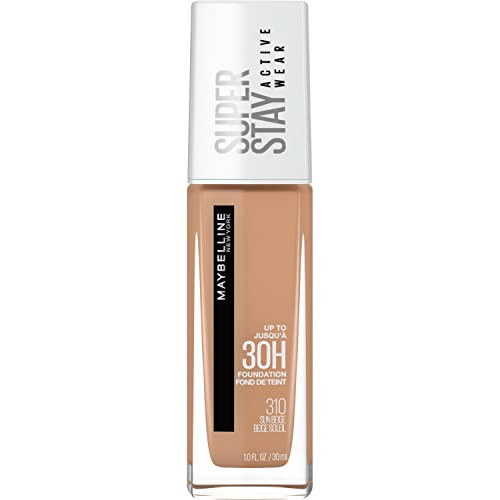 Maybelline Super Stay Full Coverage Liquid Foundation Active Wear Makeup, Up to 30Hr Wear, Transfer, Sweat & Water Resistant, Matte Finish, Sun Beige, 1 Count | Amazon (US)
