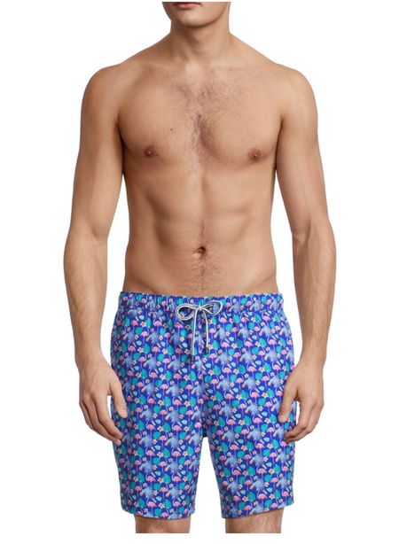 Peter Millar’s Tropical Flock swim trunks are decorated with a flamingo print. This style features a drawstring elasticized waist, side slip pockets, and logo branding on a back flap pocket.


#LTKFind #LTKswim #LTKmens