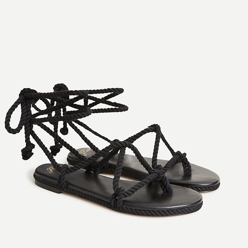 Rope lace-up flat sandals | J.Crew US