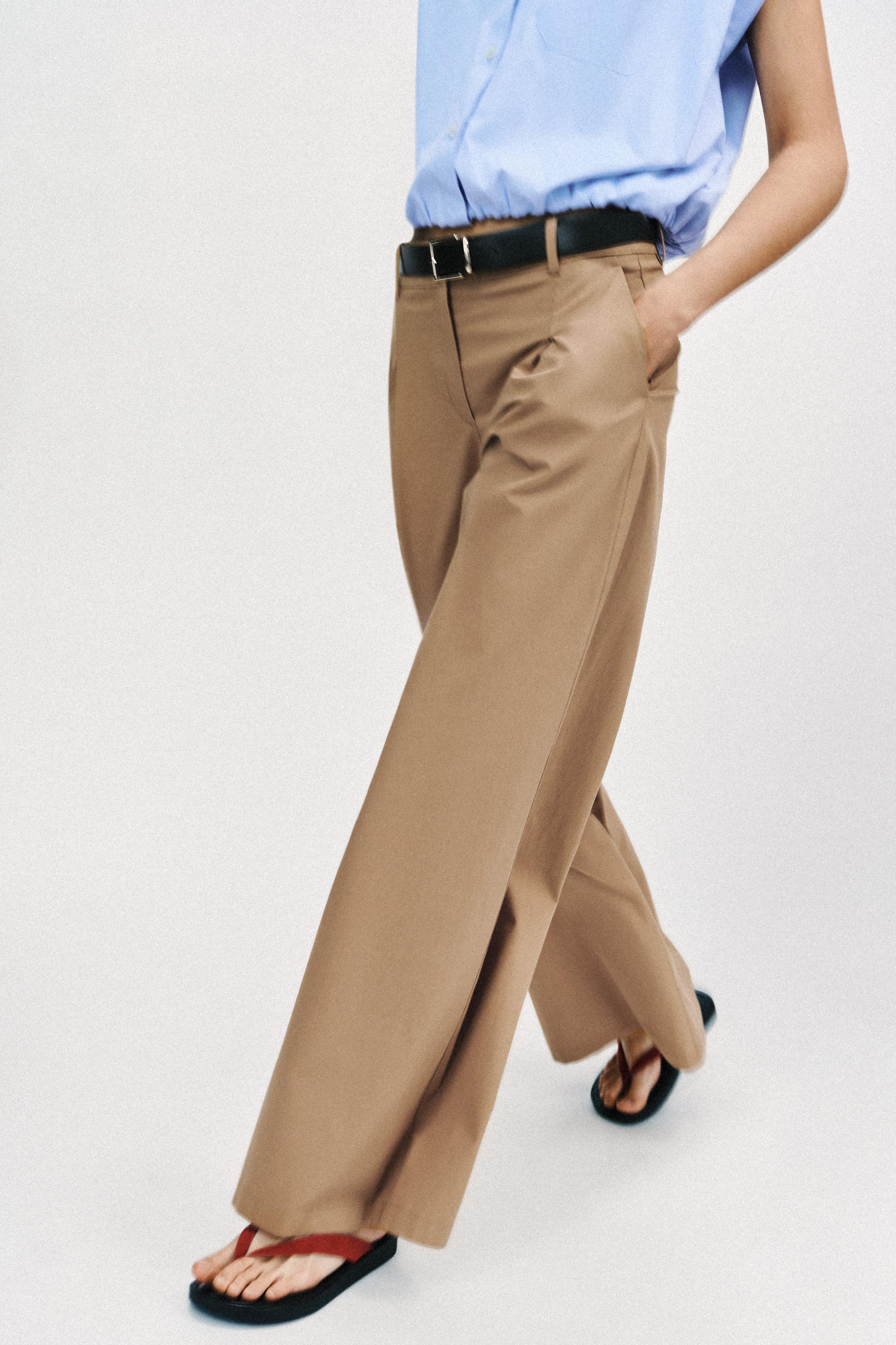 WIDE-LEG TROUSERS WITH BELT | Zara UK