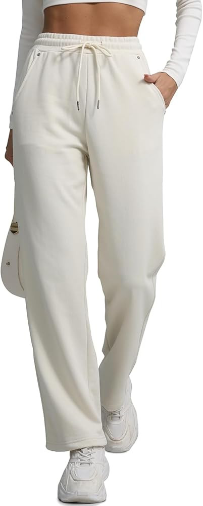 Lmbabter Women's Track Pants Drawstring Sweatpants Casual Jogger Pants Lounge Trousers Straight L... | Amazon (US)