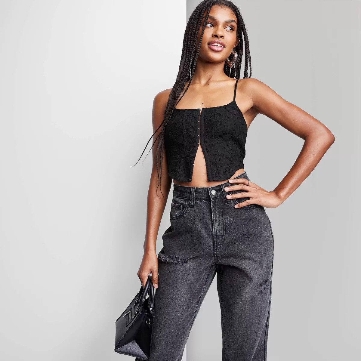 Women's Lace Corset Tank Top - Wild Fable™ Violet Lace M | Target