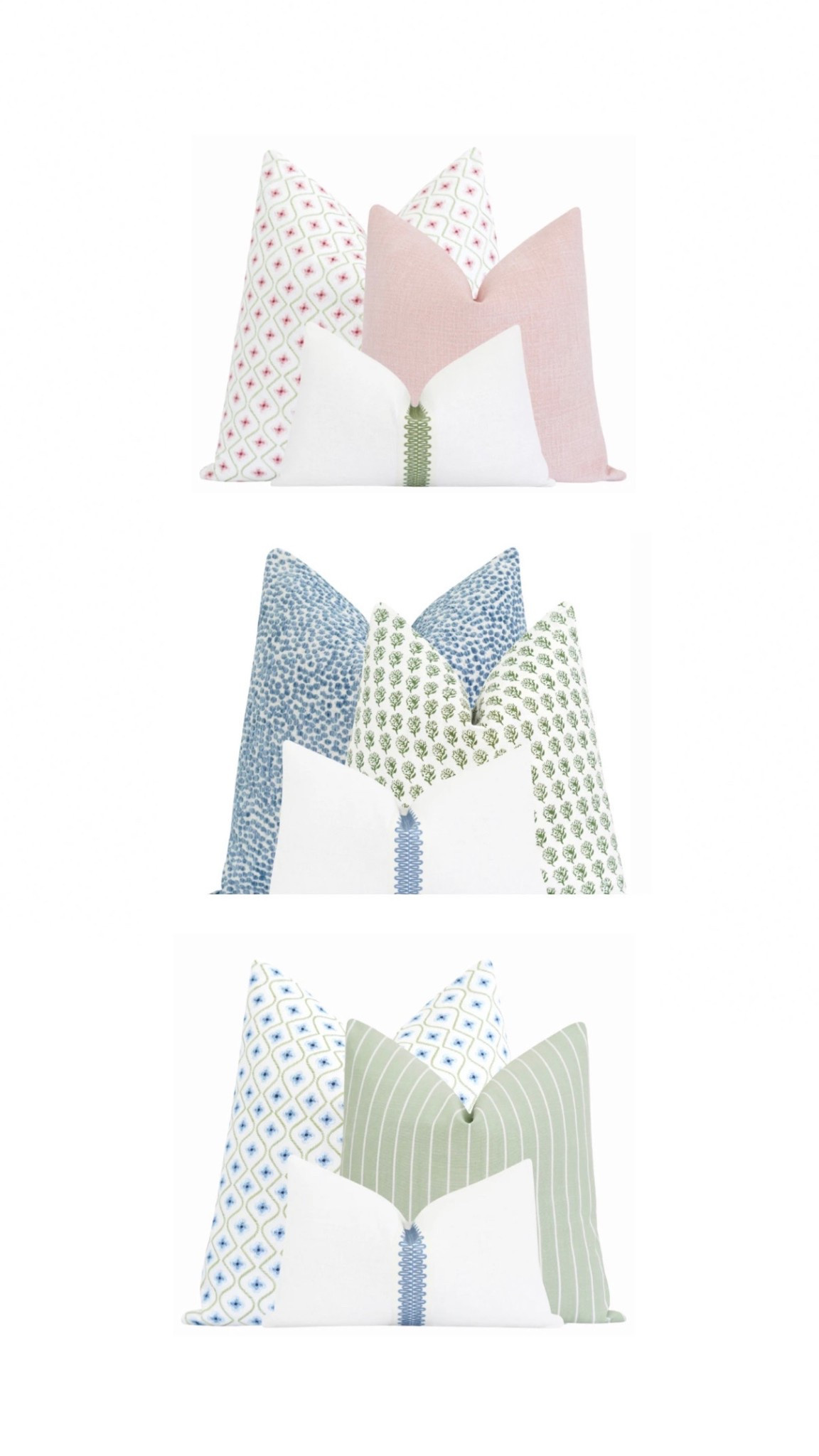 Spring pillow combos 🩷 buy as a set or individually ✨ spring decor spring pillow covers blue pink green pilllows 

#LTKSaleAlert #LTKHome