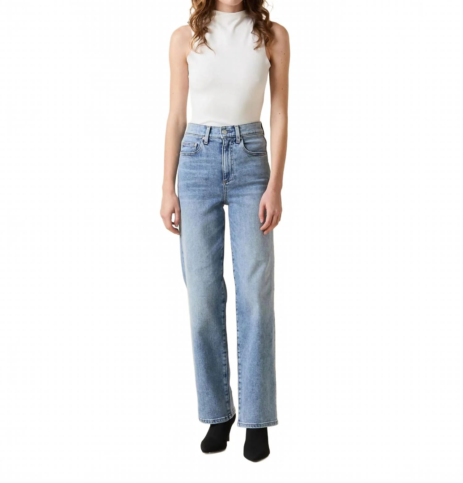 90's Straight Leg High-Rise Jeans In Big Chill | Shop Simon