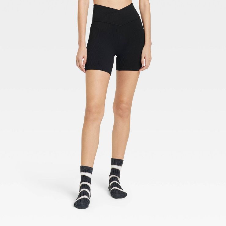 Women's Seamless Crossover Waistband Bike Shorts - Colsie™ | Target