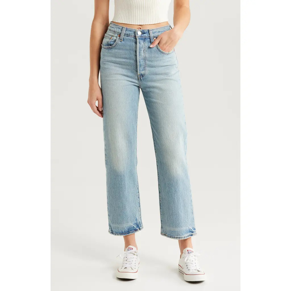 levi's Ribcage High Waist Ankle Straight Leg Jeans in Lets Share at Nordstrom, Size 26 X 27 | Nordstrom