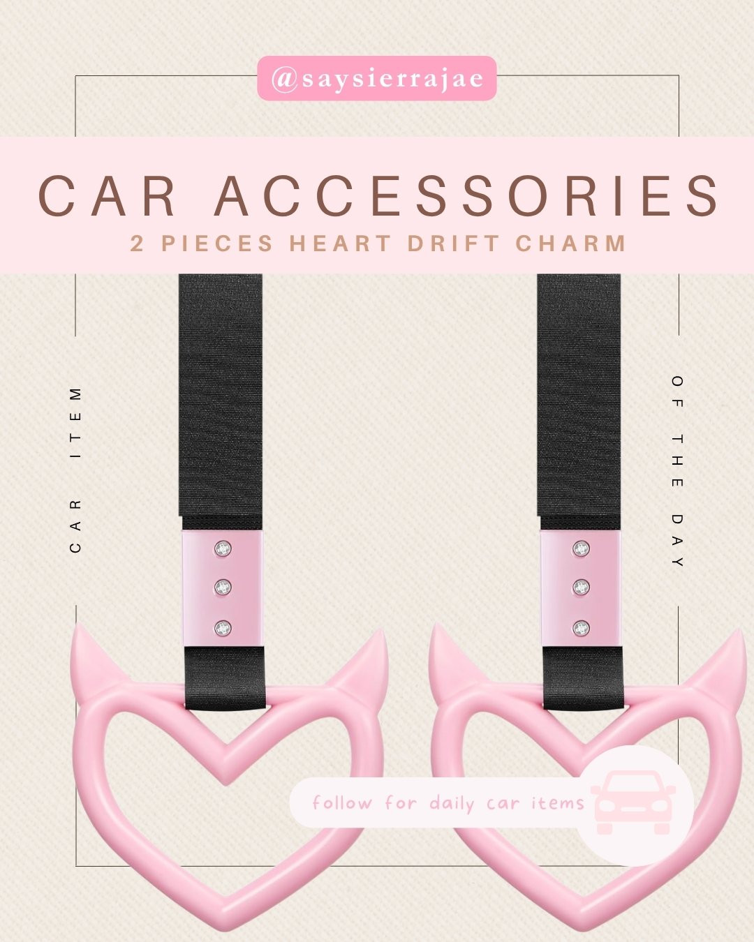 These heart drift charms add a touch of pink love to any car!  

 #LTKdayinmylife #LTKvlog #LTKTravel