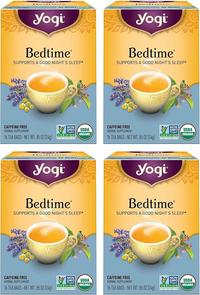 Yogi Tea Bedtime Tea - 16 Tea Bags per Pack (4 Packs) - Chamomile & Passionflower Herbal Tea Blen... | Amazon (US)