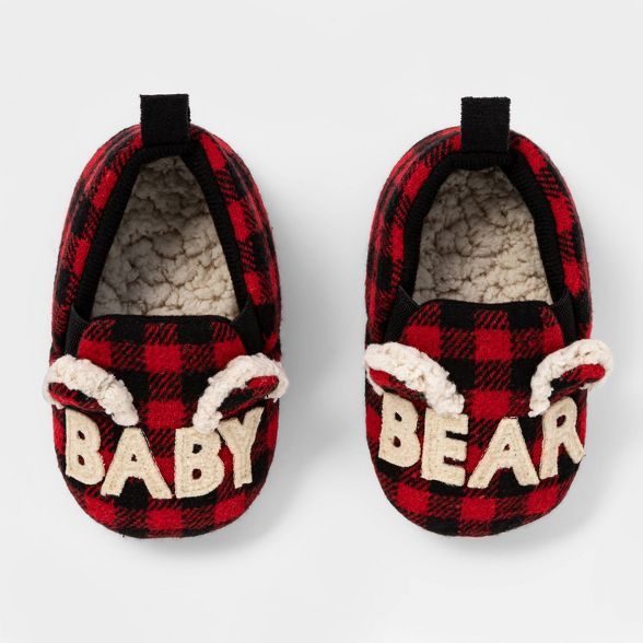 Toddlers' Family Sleep Baby Bear Slide Slippers - Wondershop™ Red | Target