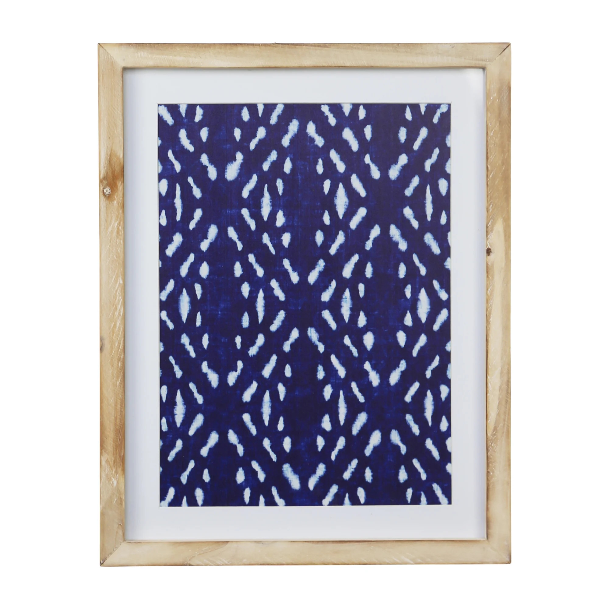 Stratton Home Decor Framed Blue Geometric Motif Wall Art with Glass - Walmart.com | Walmart (US)