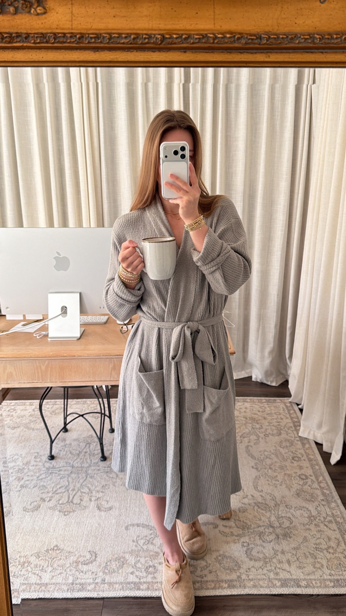 3/26/26 Cozy Robe Moment

My go-to cozy layer 🤍 Wearing my Barefoot Dreams grey robe (size L/XL for an extra cozy, oversized fit).

Perfect for slow mornings and winding down at night. Everything is linked here ✨

#LTKmorningroutine #LTKselfcare #LTKgrwm