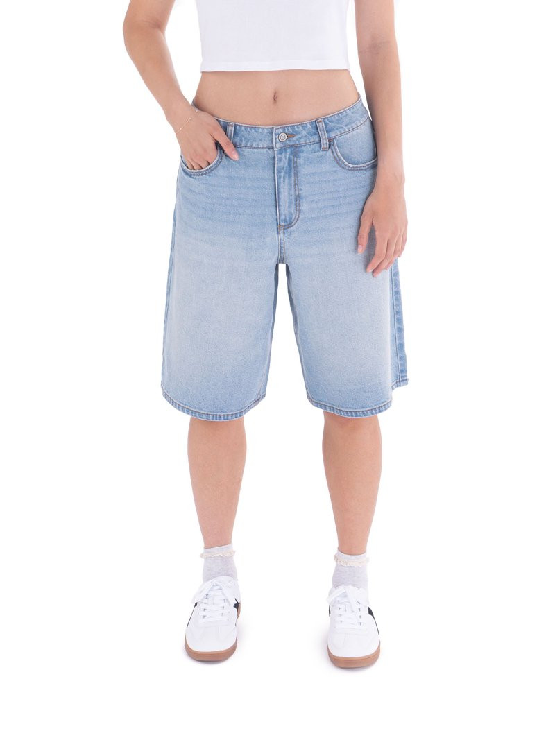 No Boundaries High-Rise Denim Jorts, 12" Inseam, Women's | Walmart (US)