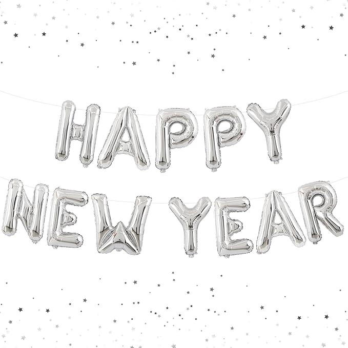 KatchOn, Silver Happy New Years Balloons - 16 Inch | New Year Eve Balloons for Happy New Years De... | Amazon (US)