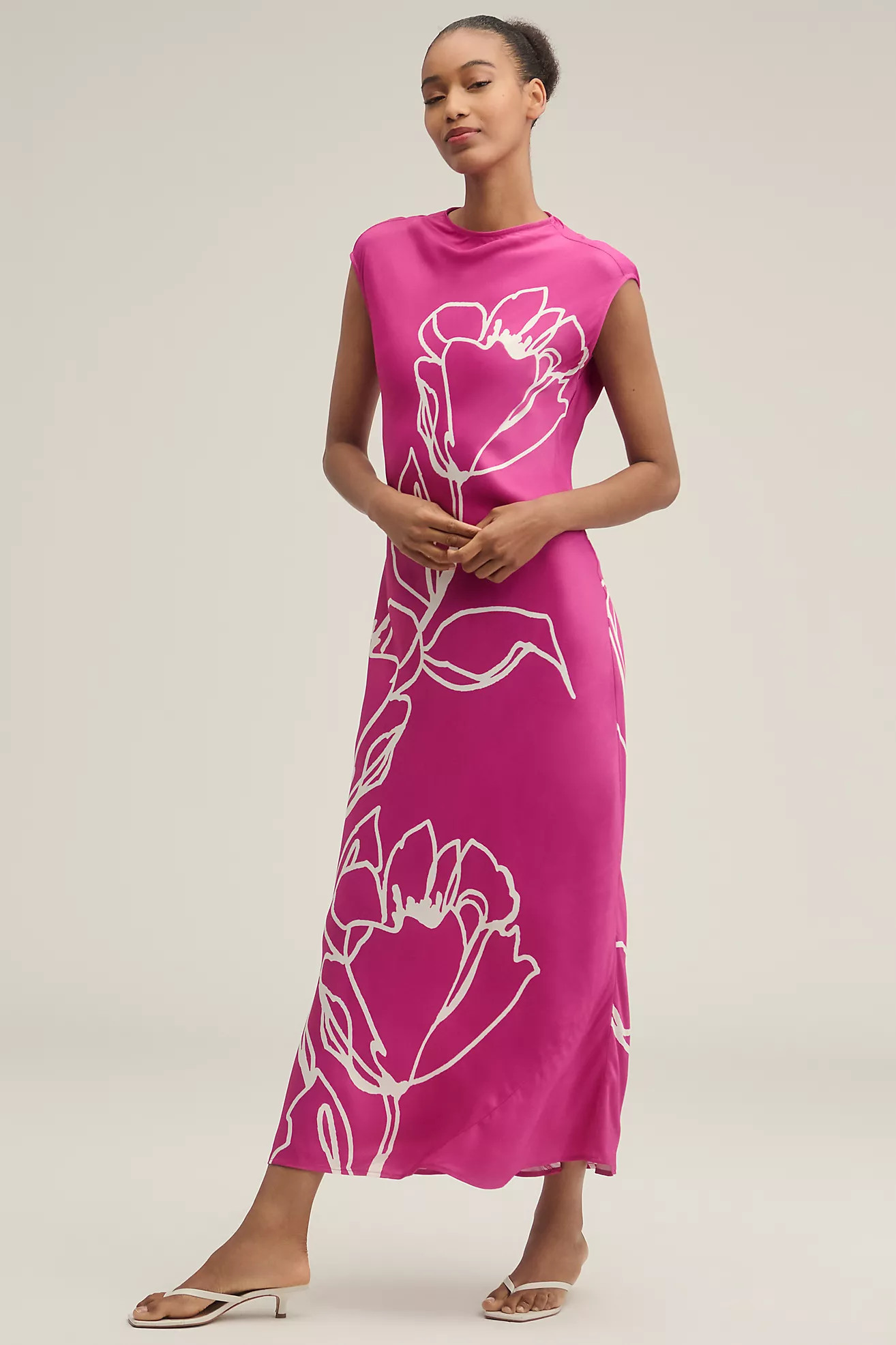 Maeve Mock-Neck Midi Slip Dress | Anthropologie (UK)