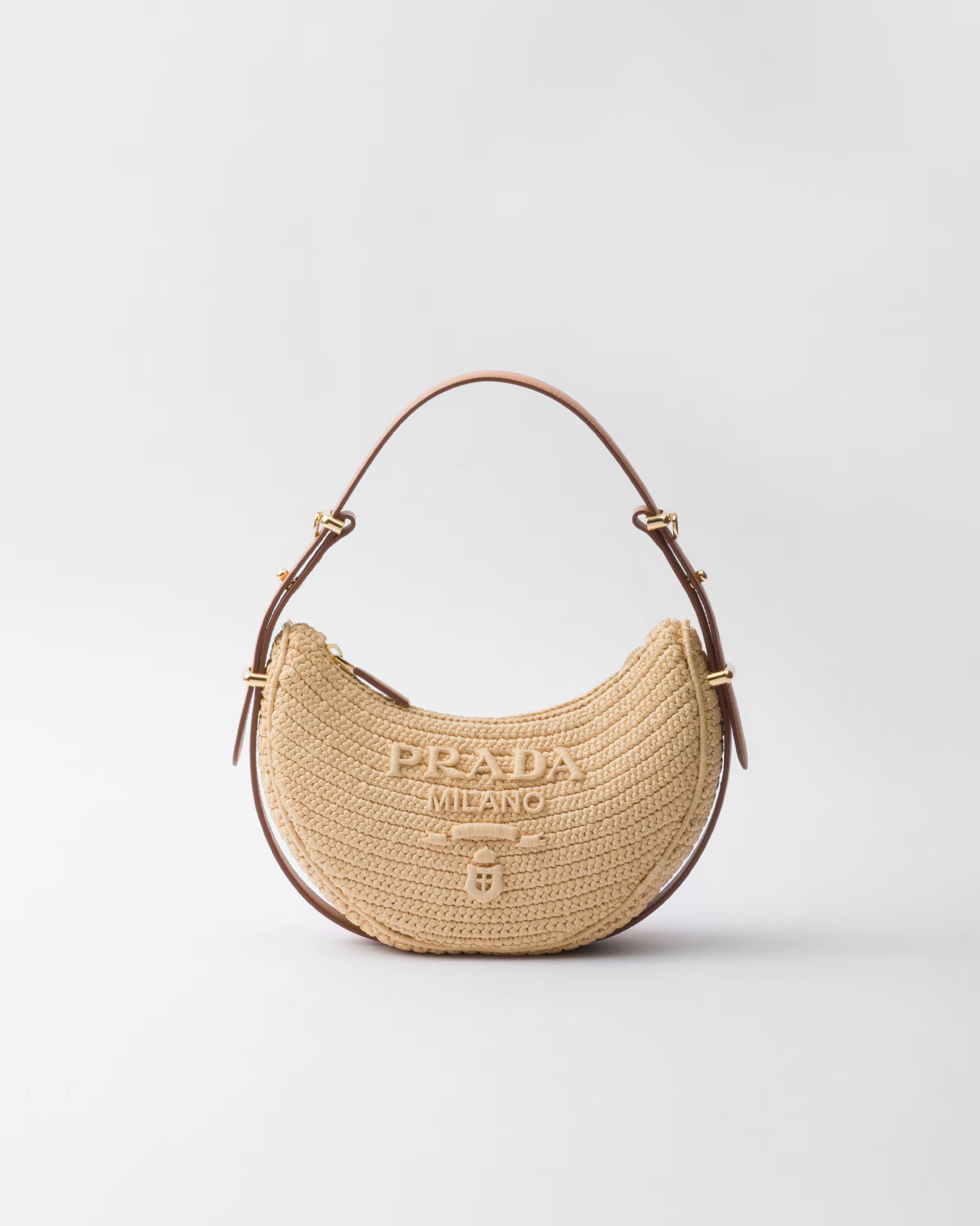 Prada Arqué woven fabric shoulder bag | Prada US