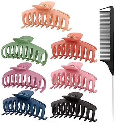 4.3 Inch Fashion Accessories Nonslip Big Hair Claw Clips for Girls Thin Hair Super Strong hode Ba... | Amazon (US)