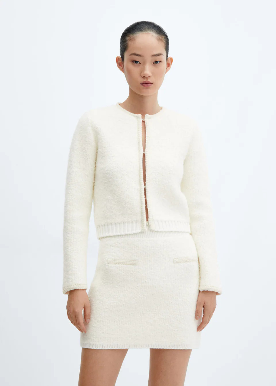 Cardigan liserés contrastants | MANGO (FR)