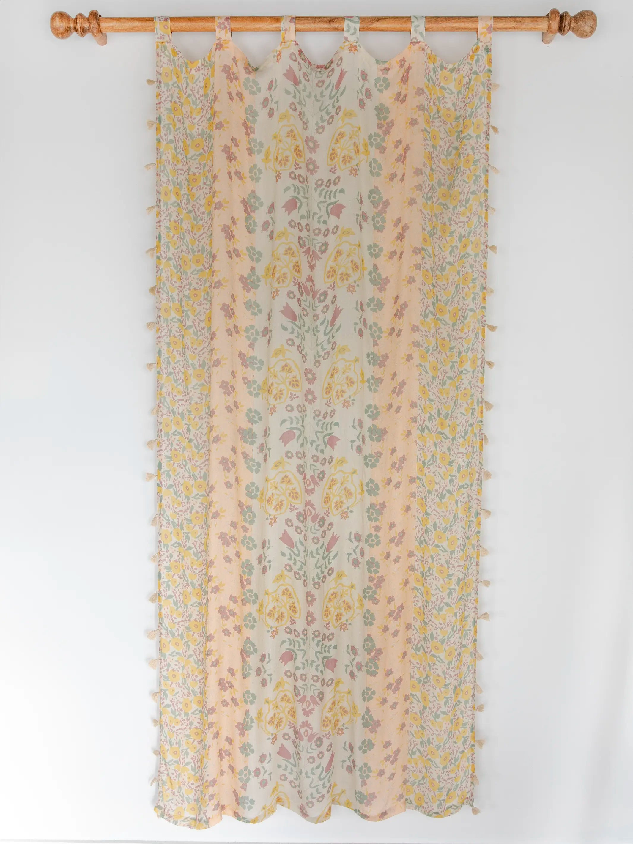 Printed Curtain Panel - Coral Pink Teal | Natural Life