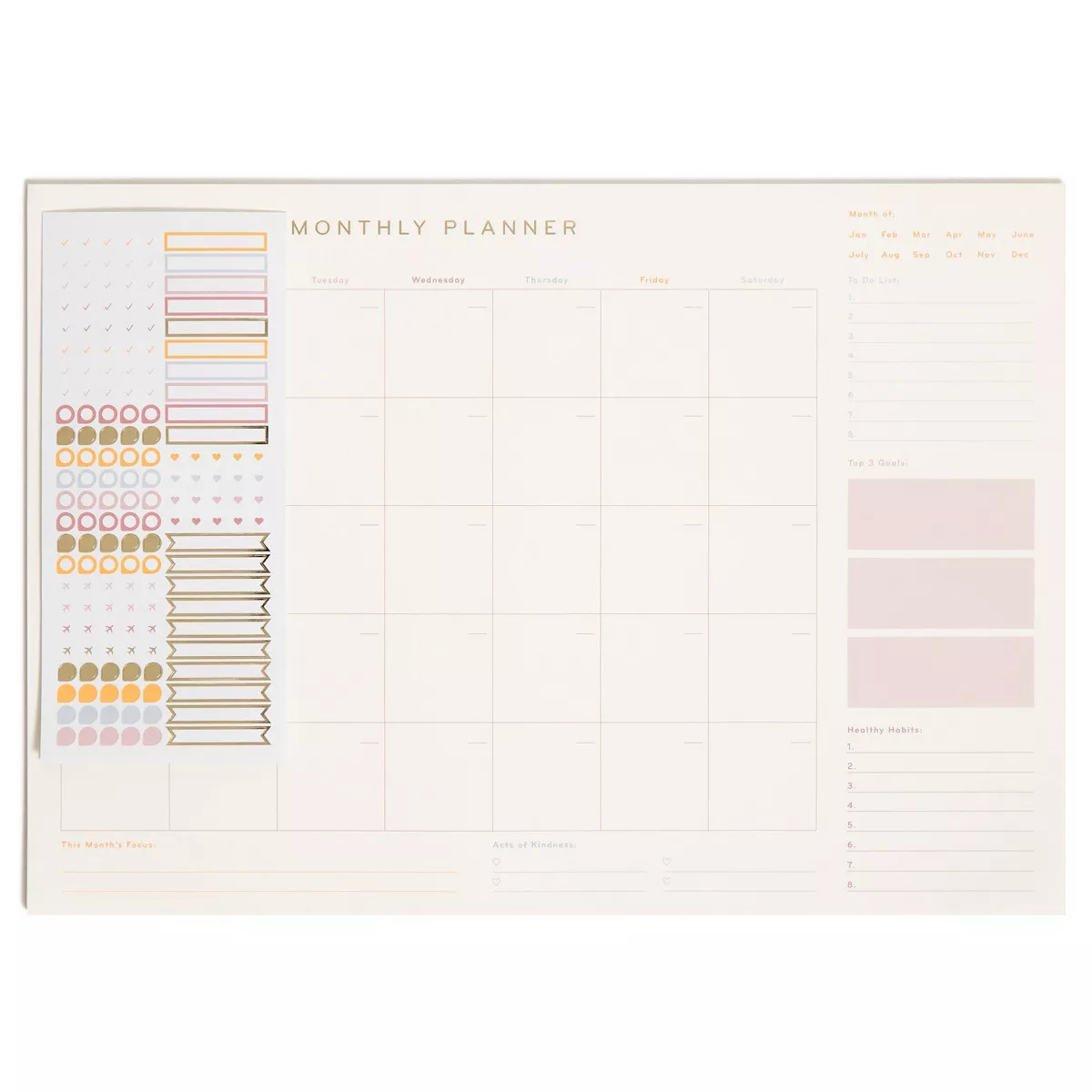 U Brands Undated 18-Month Desktop Calendar 17"x12" Mottled Dye | Target