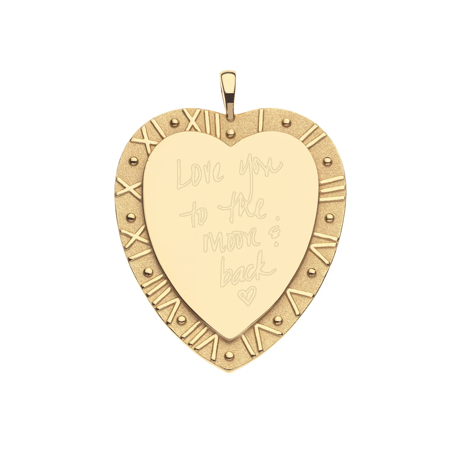 LOVE Across All Time Heart Pendant: Limited Edition Handwritten Engraving | Jane Win