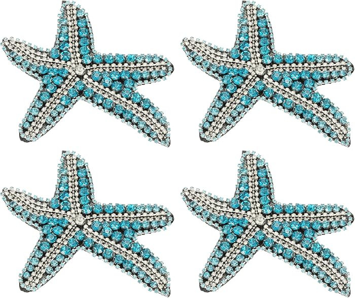 PATIKIL 4 Pcs Starfish Rhinestone Beaded Patch, Starfish Sequin Applique Patches Sew on Fabric Se... | Amazon (US)