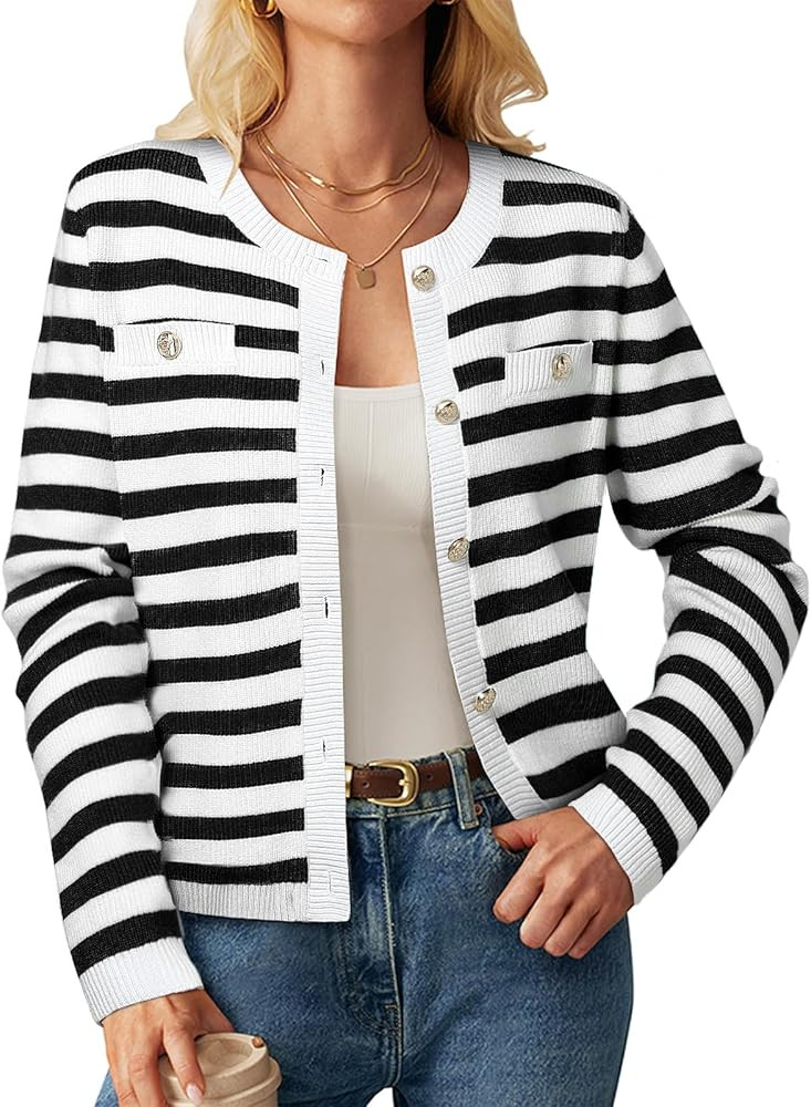 ZANZEA Cardigan Sweaters for Women 2025 Fall Winter Outfits Chunky Cropped Button Down Knit Sweat... | Amazon (US)