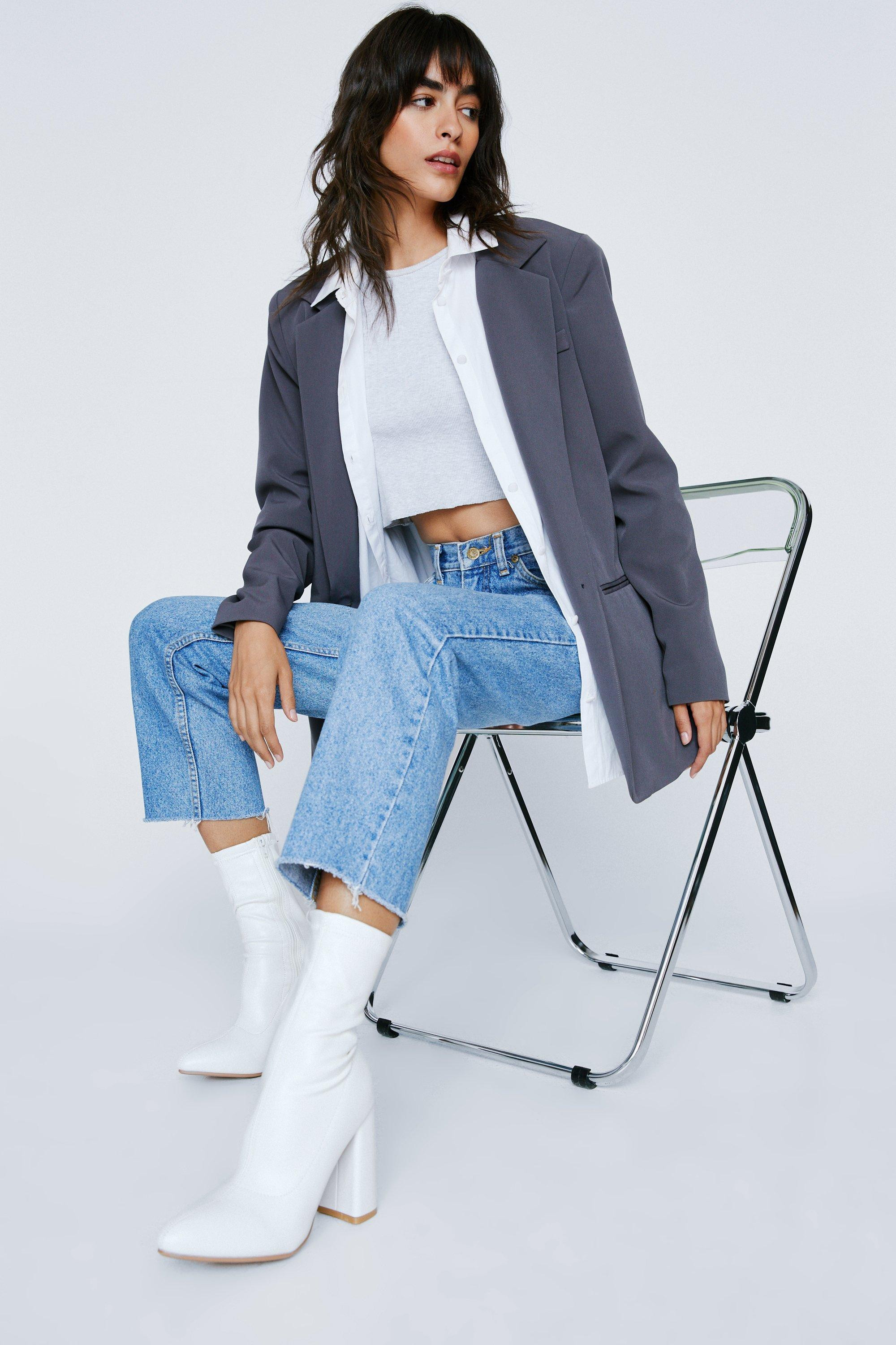 Pointed Faux Leather Sock Boots | Nasty Gal (US)