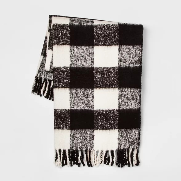 Faux Mohair Buffalo Check Throw Blanket - Threshold™ | Target