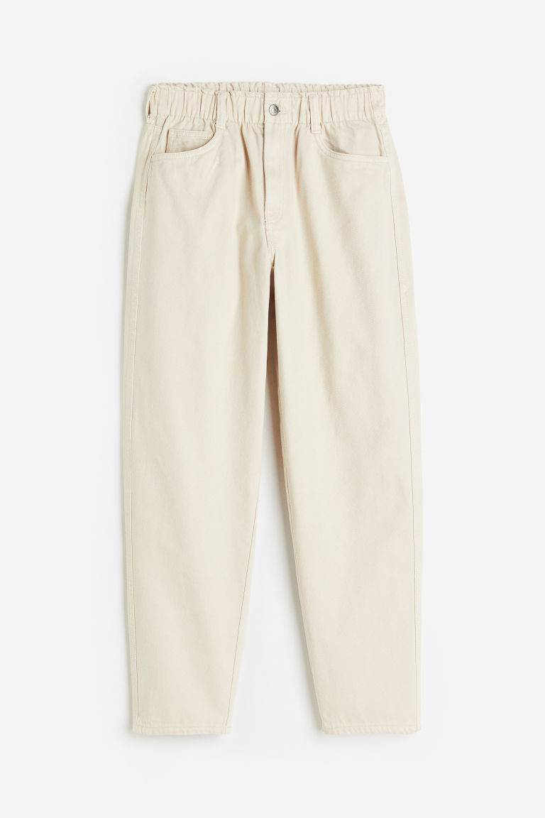 H & M - High Waist Twill trousers - Beige | H&M (UK, MY, IN, SG, PH, TW, HK)