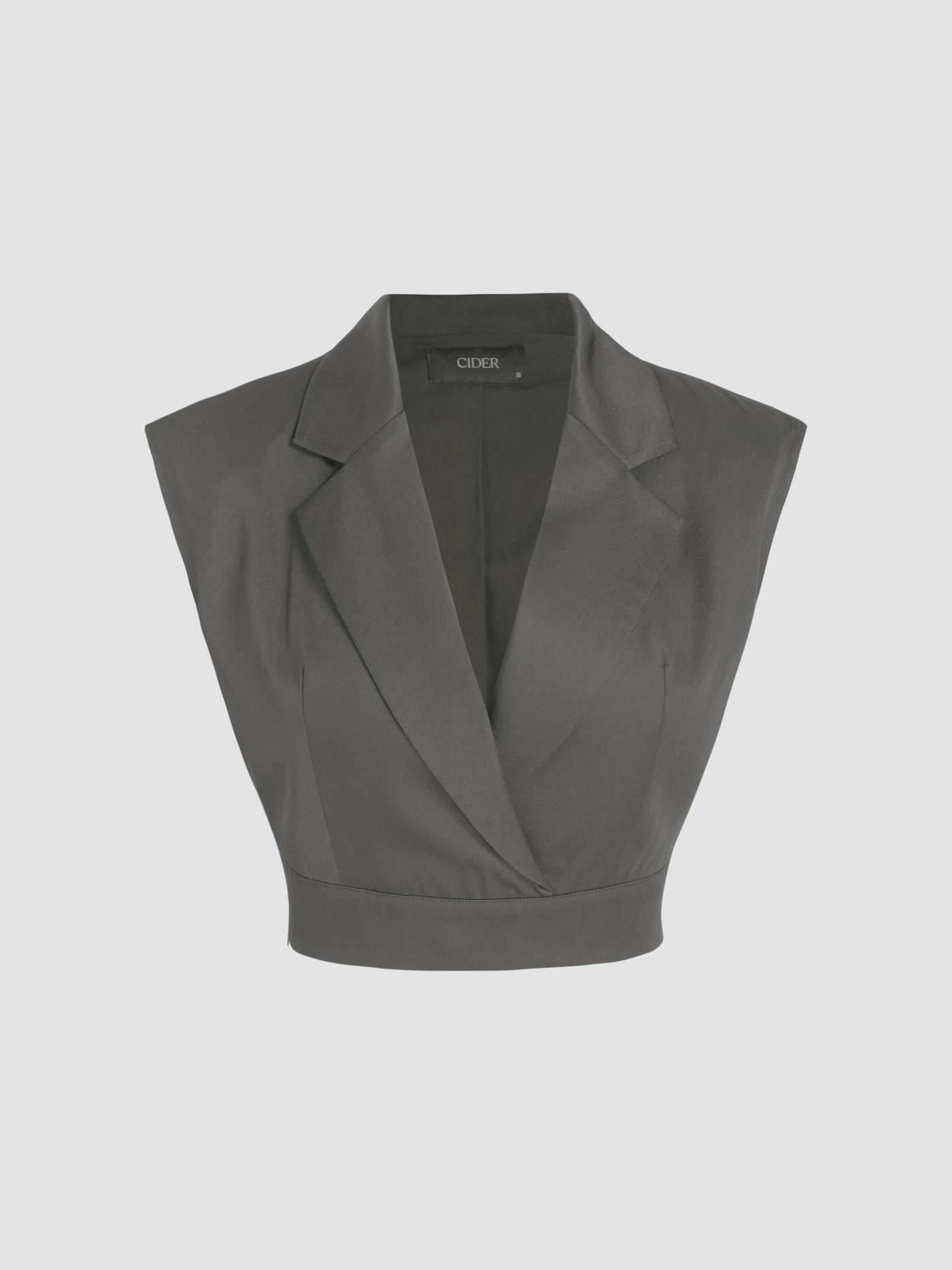 Collared V-Neck Cropped Waistcoat | Cider